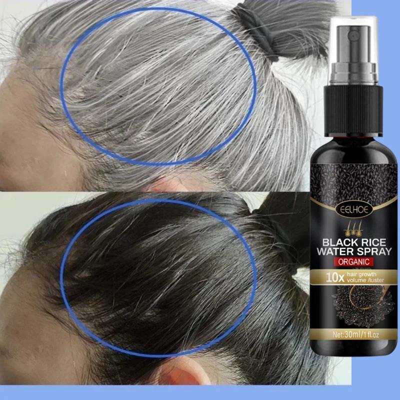 Grau Weiß Haarbehandlungsserum Weiß zu Schwarz Reparatur Natürliche Farbe Schwarzer Reis Nährspray Anti Haarausfall Hochwertiges Produkt