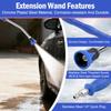 20° Curved Pressure Washer Extension Wand for Car Wash High-Pressure Washer Gun, with Non-slip Grip, Threaded Nozzle #035 with Horn-type Splash Guard