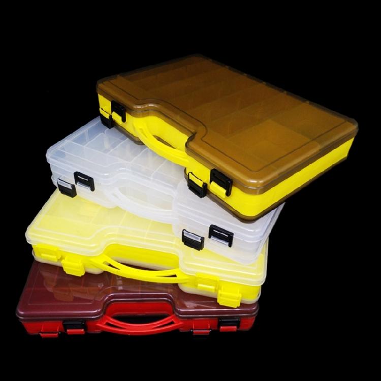 Double Sided Fishing Tackle Box Plastic Fishing Lures Baits Box Easy to Use