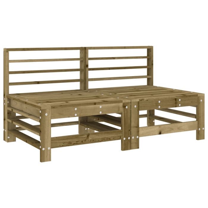 VidaXL Center Sofas with Cushions 2 Pcs Impregnated Pine Wood, Garden Sofa, Garden Seat, Outdoor Seat, 825694