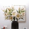 Plastic Simulation Lilium Brownii Flower Real Touch Fake Flowers Artificial Flower Branch  Gift