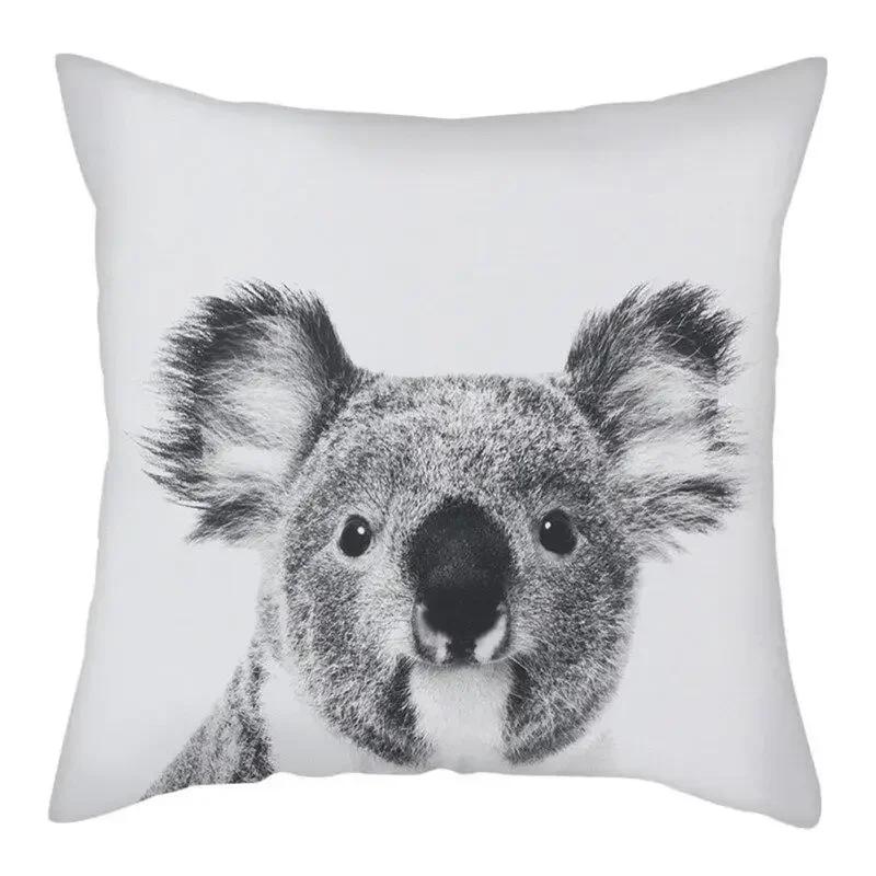 45X45Cm Cute Koala Cushion Cover Cartoon Animal Koala Polyester Pillowcase Family Waist Pillowcases Home Decor Sofa Car