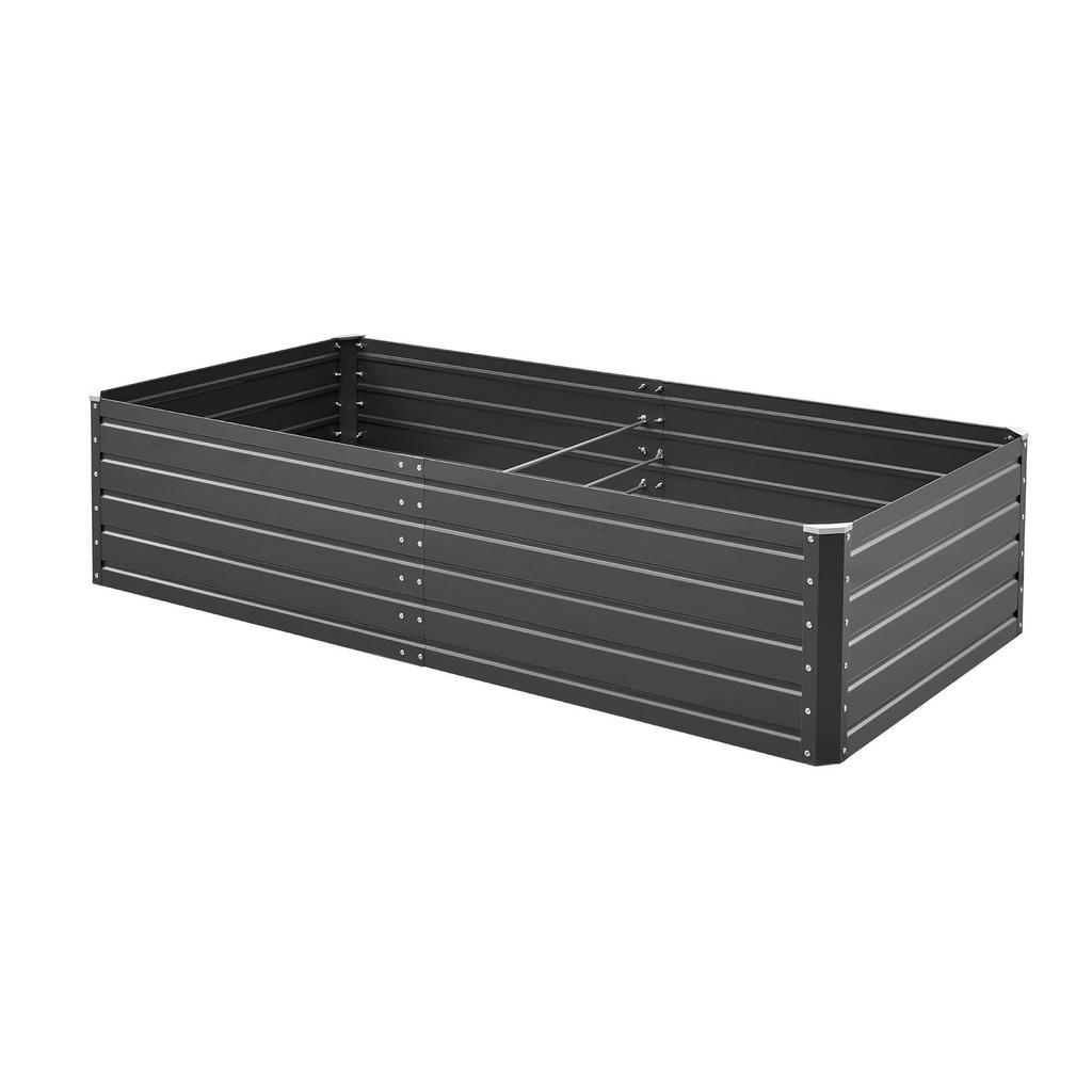 Metal Raised Garden Bed, 2.0 x 1.0 x 0.5 m Outdoor Galvalume Planter Garden Box, Open Bottom Design, Large Planter Raised Bed for Growing Vegetables,