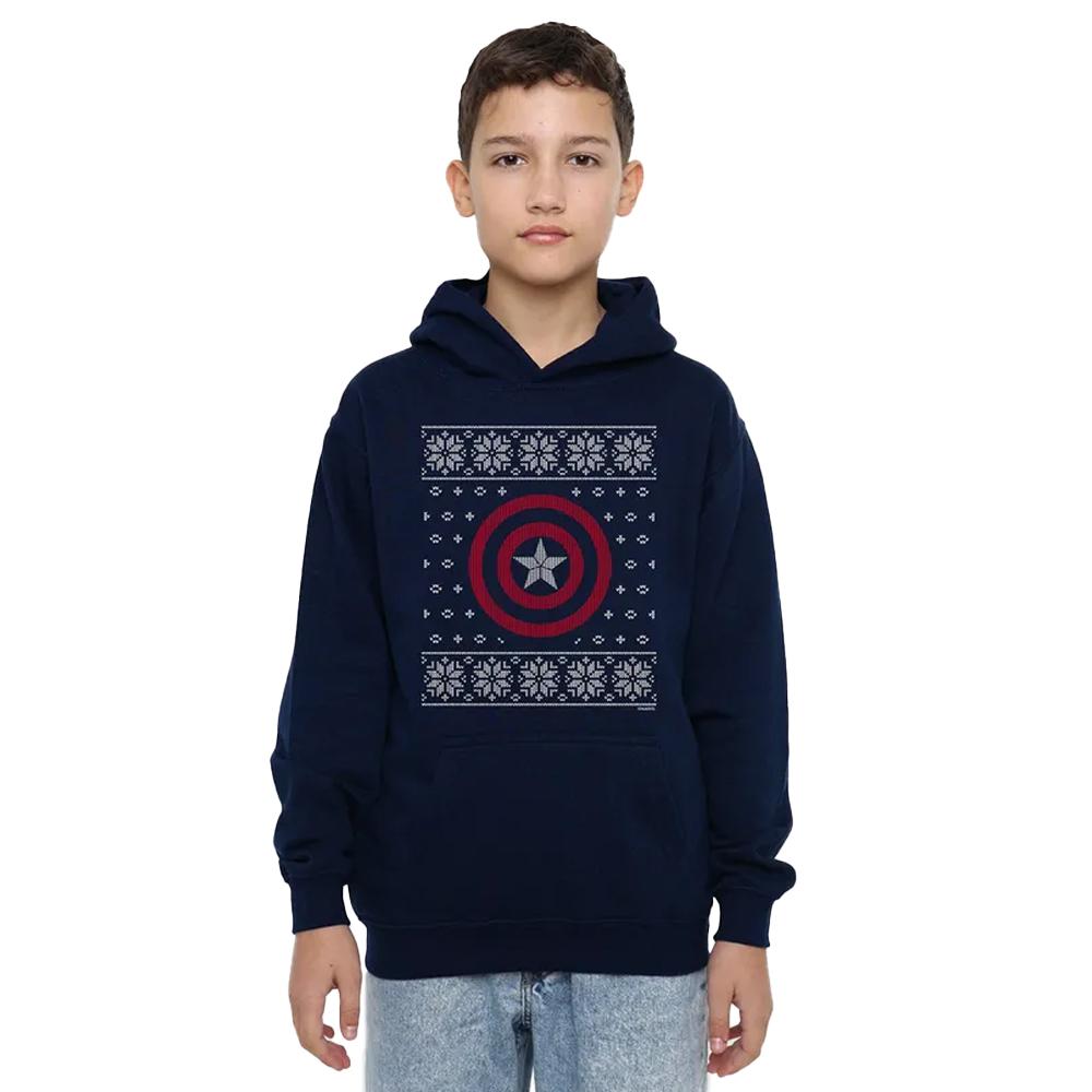 Captain America Childrens/Kids Shield Pull Over Christmas Hoodie