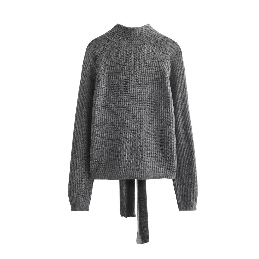 Autumn Women Fashion Pullovers Trend Knitting Butterfly Collar Slim Sweaters Woman England Style Female Sweater Top