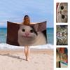 Funny Cat Beach Towel Colorful Bath Towels for Girl Microfiber Quick Dry Custom Sand Free Beach Yoga Spa Gym Pool