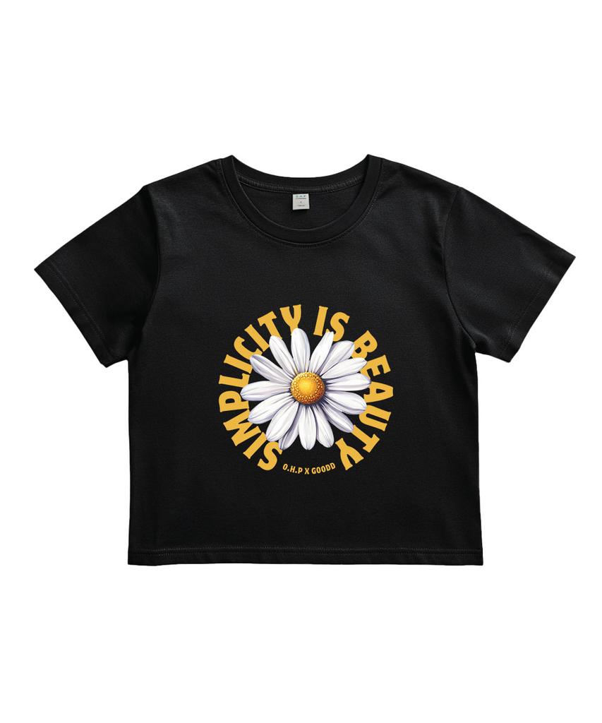 ONEHUNDREDPERCENT FOR WOMAN Ohpxgoodd Simple Beauty Women Crop Short Sleeve Tee