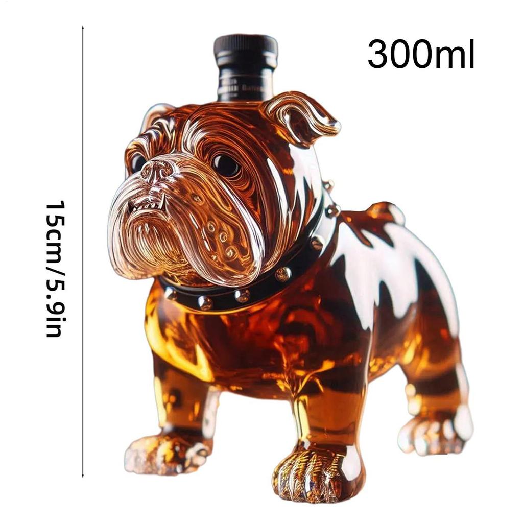 Whiskey Bottle Bulldog Large Capacity Liquor Glass Decanter Alcohol Decanter For Restaurants Shelves Collectible Liquor Bottle