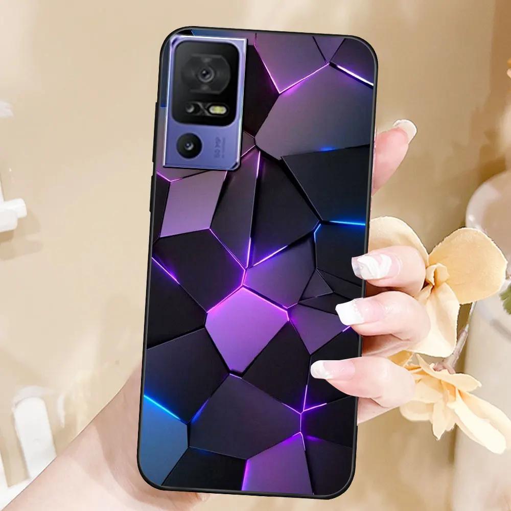 Case For TCL 40 SE Coque TPU Soft Silicone Fashion Phone Funda For TCL 40 SE Back Cover Floral Case Luxury Capa Marble Bumper