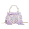 Double Pearl Knot Princess Crossbody Bag Cute Coin Purse Suitable Playing For