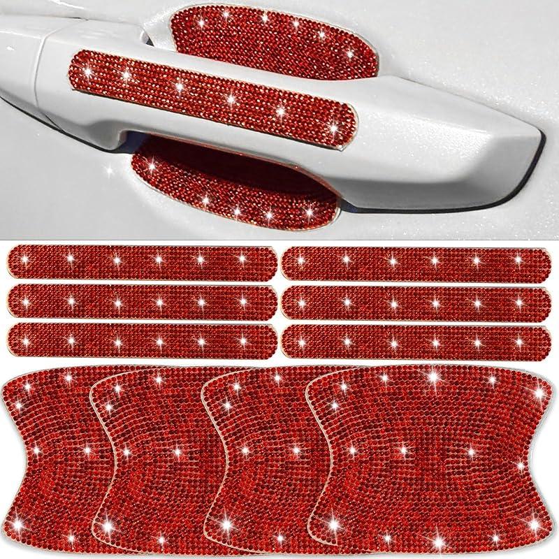 10 Pcs Bling Diamond Car Door Handle Stickers, Bling Car Accessories For Women, Universal Rhinestone Crystal Glitter Door Handle Protector Stickers
