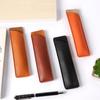 Solid Color Leather Pencil Case – Student Stationery Bag with Fountain Pen Cover