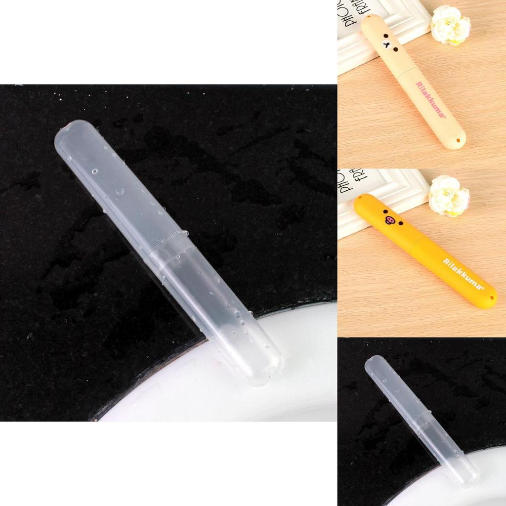 Colorful Portable Toothbrush Cover Holder With Cute Bear Design For Travel Protection