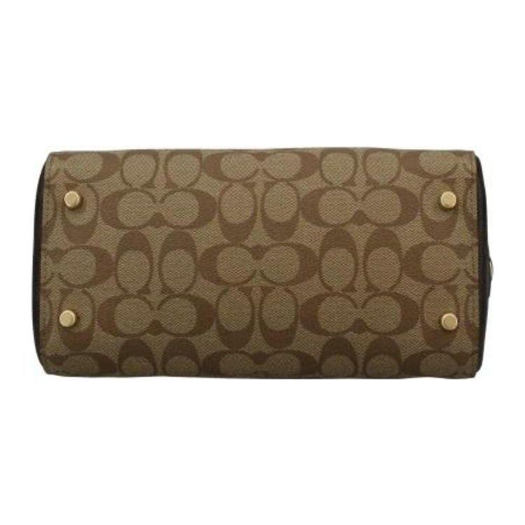 Coach Rowan 27 Classic Monogram Colorful Strap Canvas And Leather Boston Bag Women shoulder bag Brown C7240-IMNOX