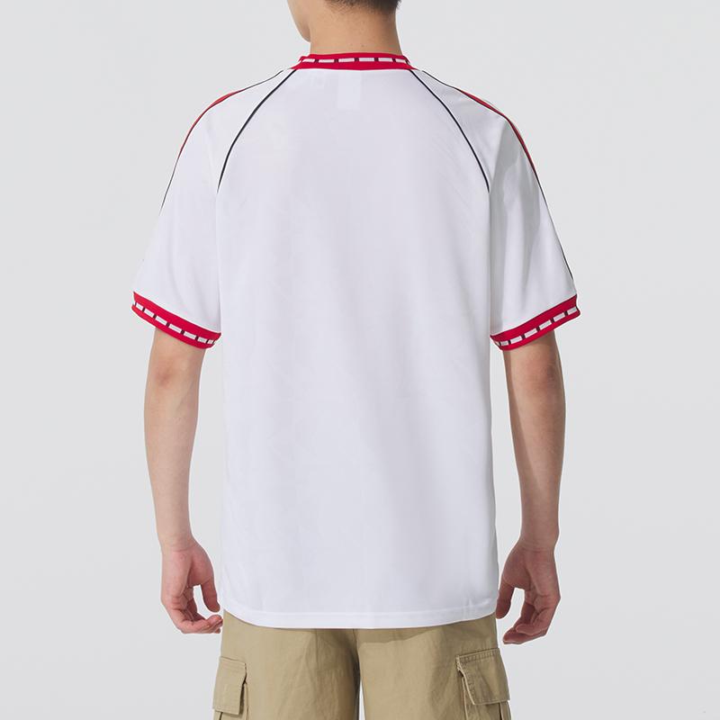 adidas Originals Manchester United Logo Sports Pullover Short Sleeve Football Shirt Men Tops White JF0376