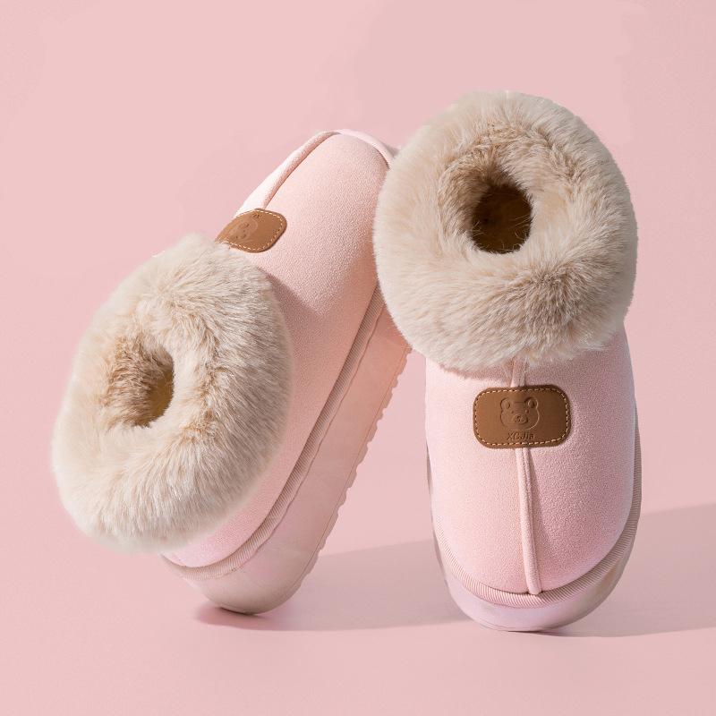Fleece Lined Winter Slippers Men Women Ankle Cover Thick Sole Lightweight Eva Indoor Outdoor Warm Home Shoes