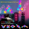 Lampă de Perete Hexagonală Inteligentă RGB-IC cu Schimbare de Culoare, Lumină Ambientală de Noapte, Cameră de Jocuri, Formă DIY, Lumini Atmosferice cu Ritm Muzical