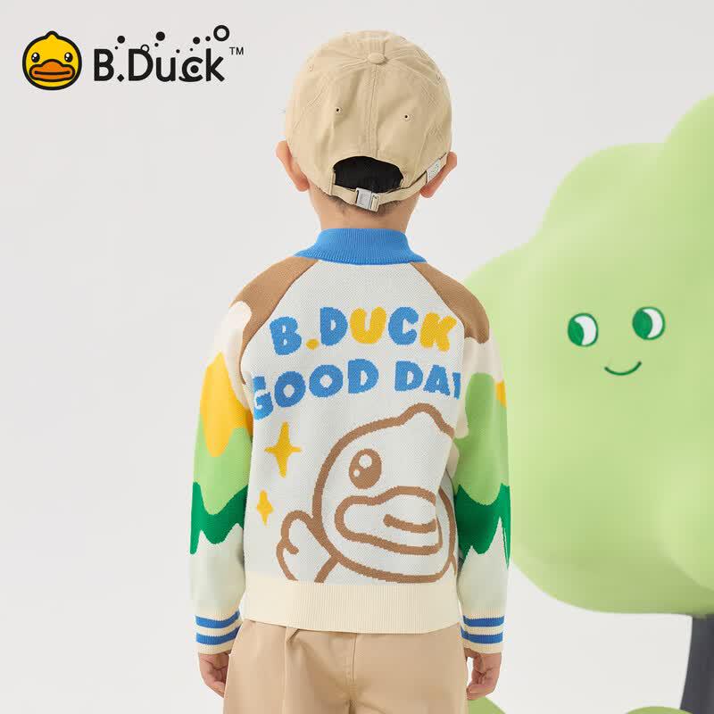 B.Duck Kids' Unisex Cartoon Knit Cardigan