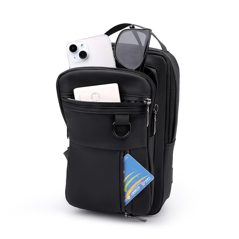 Men's Multi-Functional Chest Sling Bag – Stylish Nylon Crossbody with Multiple Compartments for Outdoor Sports