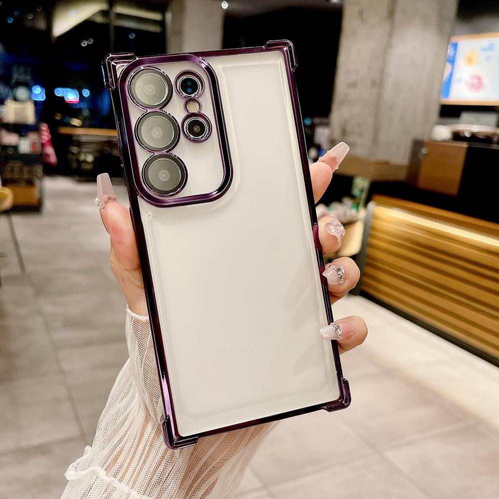 Custodie protettive trasparenti anti-caduta con quattro angoli elettrolitici per iPhone Samsung Huawei Honor Xiaomi Redmi OPPO Realme Vivo Infinix Tecno
