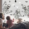 Spine-Chilling Halloween Stickers, Skeleton Halloween Decor, 4 Sheets Of Reusable Window Decals, Suitable For Gothic Wall Paper, Easy To Apply