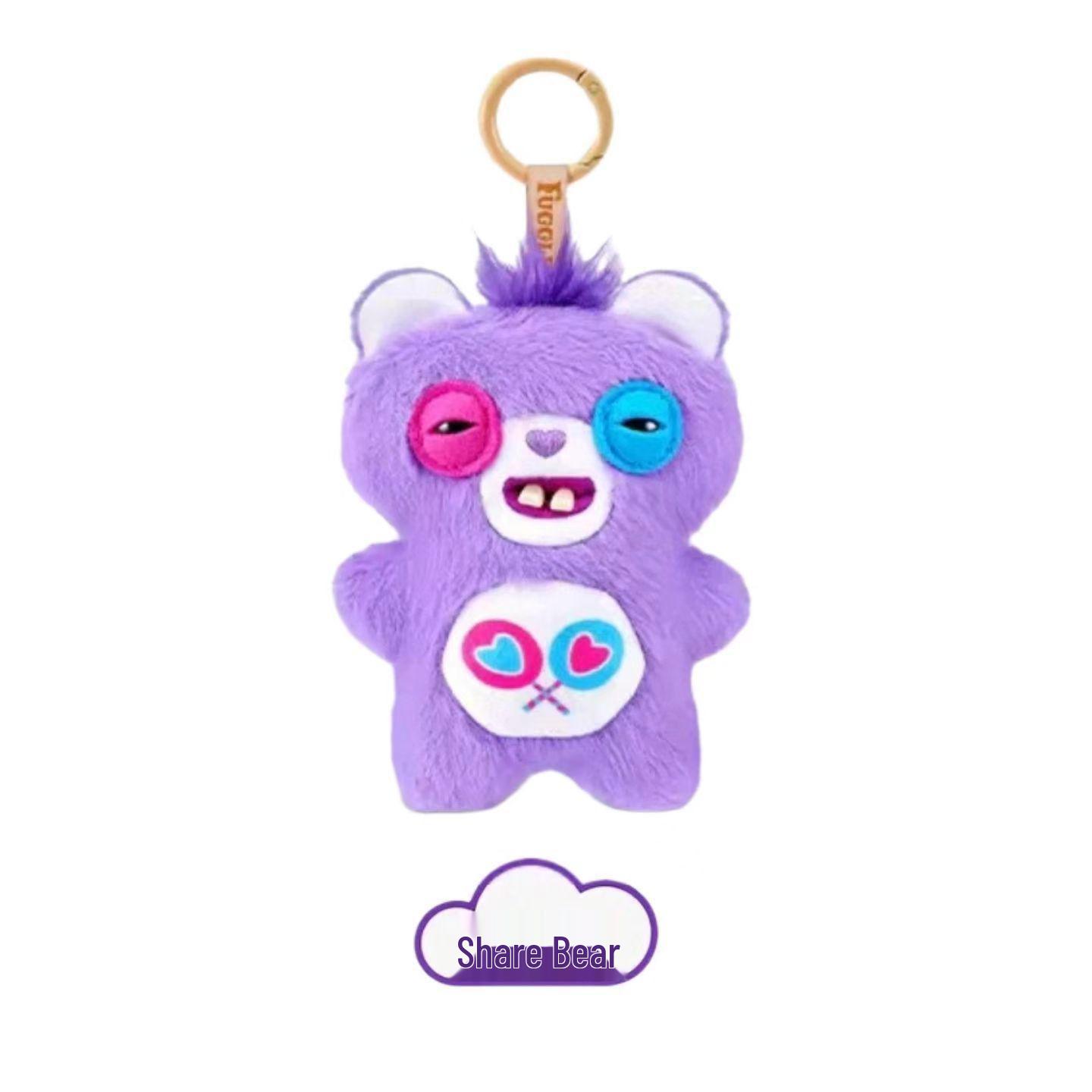Fuggler Genuine Cute Monster Love Bear Plush Keychain - Trendy & Funny Blind Box Pendant
