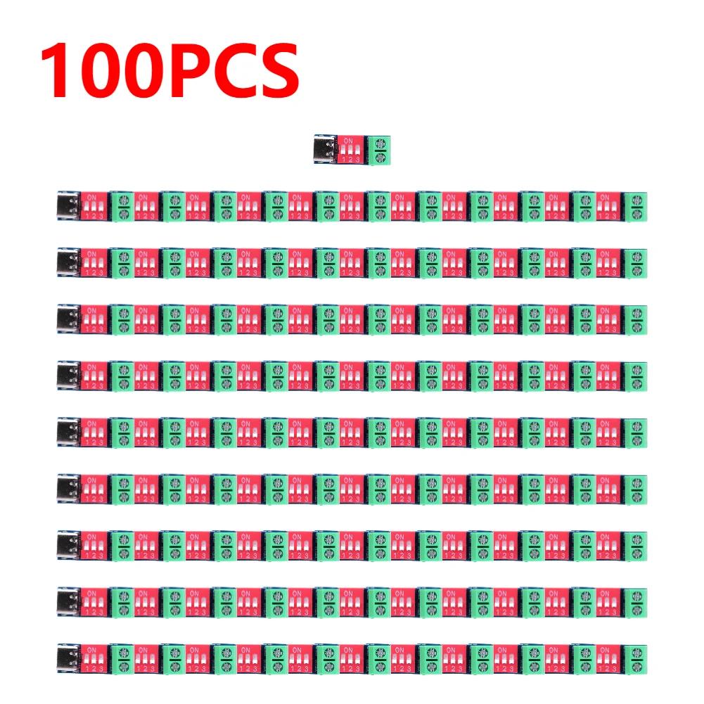 PD Fast Charging Test Board 5-20V Adjustable PD Trigger Board Module USB Type-C 100W Voltage Connetor Power Supply Accessories