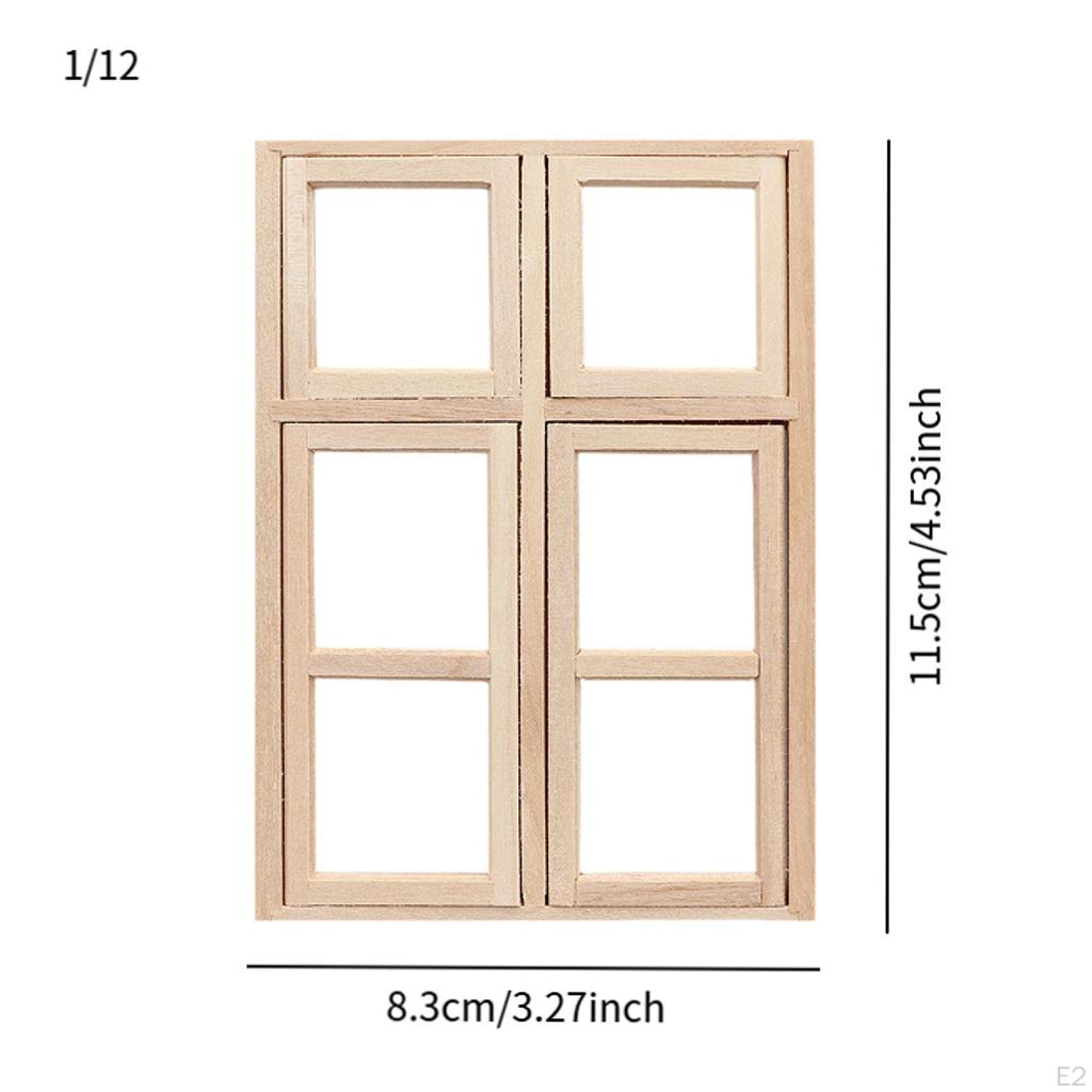 1/12 puppenhaus Fenster Möbel Mini DIY Fensterläden Miniaturen Holz für Schlafzimmer