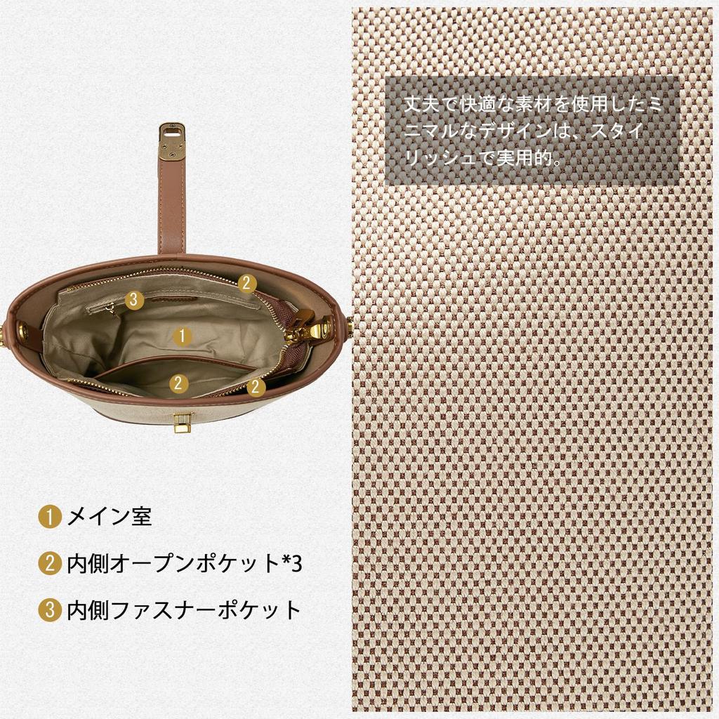 FOXLOVER Damen Beuteltasche, Handtasche, Umhängetasche, Crossbody-Tasche, Niedlich, Leicht, Klein, Stoff (Braun)