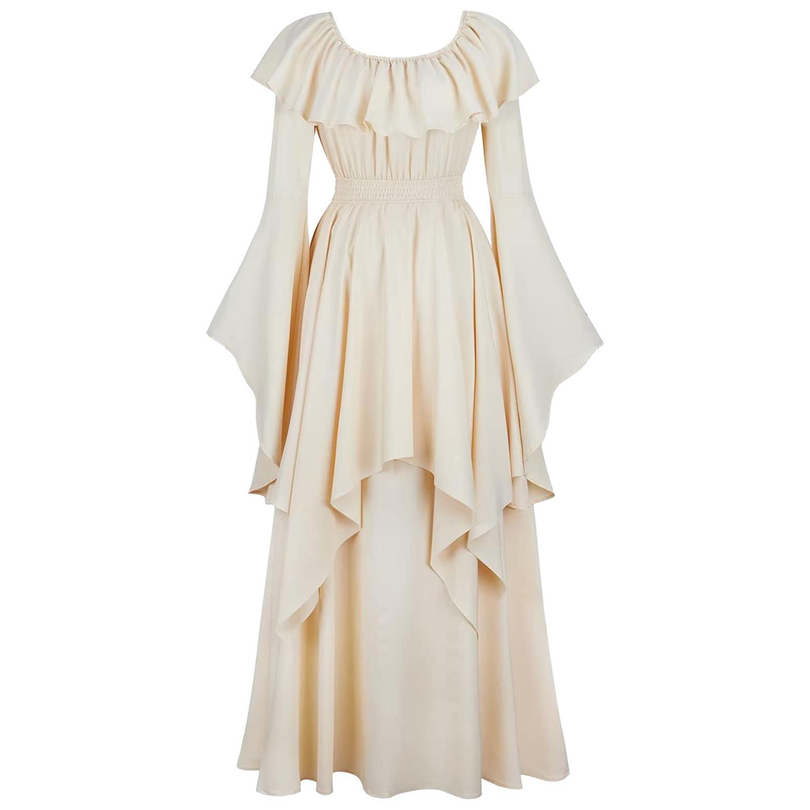 

Женское сексуальное ретро платье на Хэллоуин в готическом стиле с подтяжками и рукавами-трубами на бедрах S бежевый