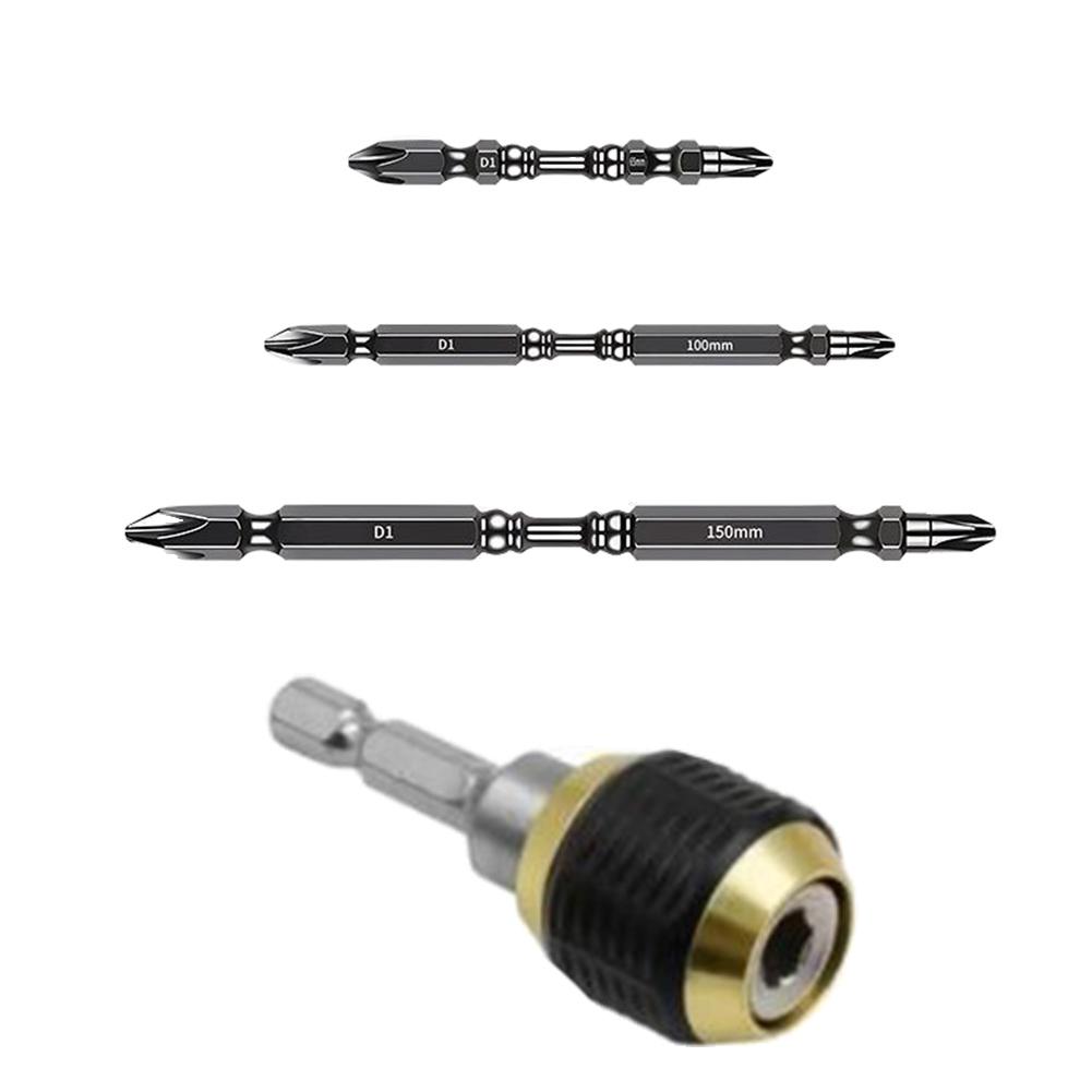60mm Drill Chuck Screwdriver Set Hex Shank Quick Change Adapter Double Head Screwdriver Bit For Electric Screw Driver