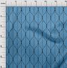 oneOone Cotton Flex Medium Blue Fabric Geometric Ogee Sewing Fabric By The Yard Printed Diy Clothing Sewing Supplies 40 Inch