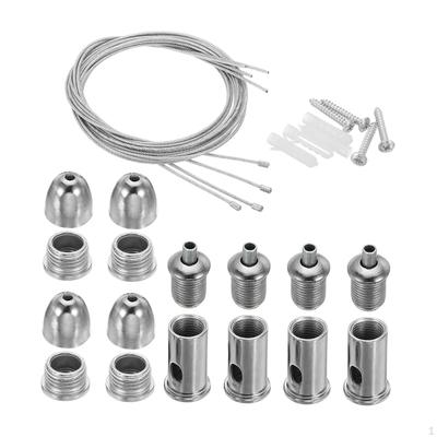 4 Pieces Ceiling Hanging Wire Adjustable Suspension Cable Kit Iron Rope System Mounting