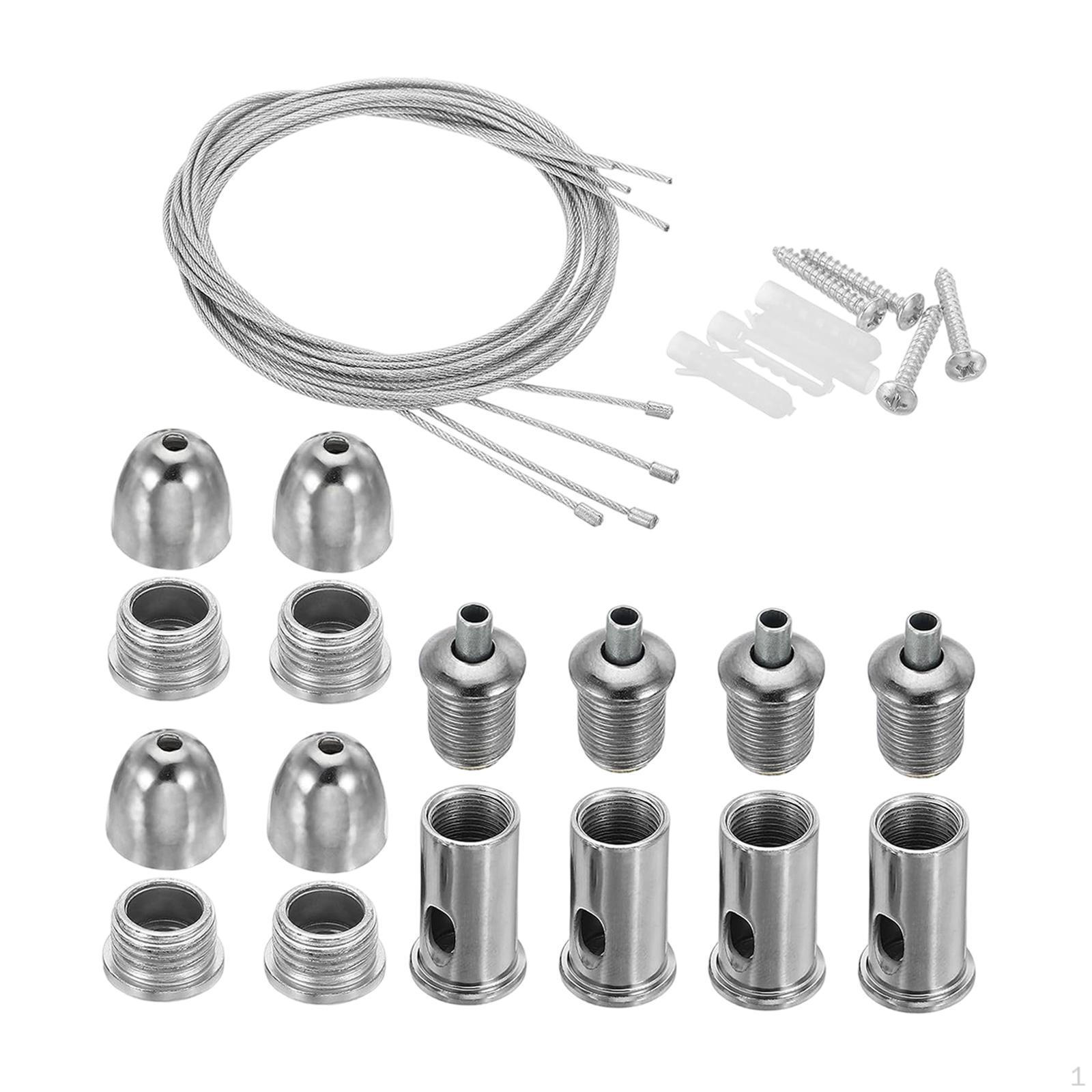 

4 Pieces Ceiling Hanging Wire Adjustable Suspension Cable Kit Iron Rope System Mounting 1m