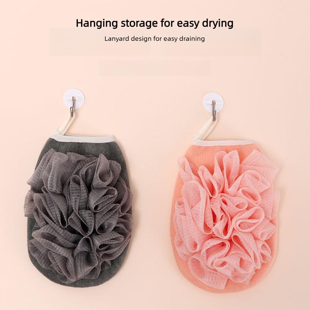 2 in 1 Double Sided Bath Glove Soft Exfoliating Shower Scrubber Bath Brush Flower Ball Body Wash Bathroom Accessories Cleaning