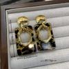 Wran Retro Leopard Print Earrings Women'S Personality Exaggerated Design Earrings Fashion Versatile Earrings