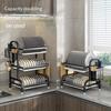 1pc 2/3-Tier Dish Rack for Kitchen Counter,Dish Racks with Drainboard for Kitchen Countertop,Metal Dish Drainer with Utensil Holders