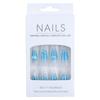 Blue Heart Gradient 3D Wearable Almond Shape Nails
