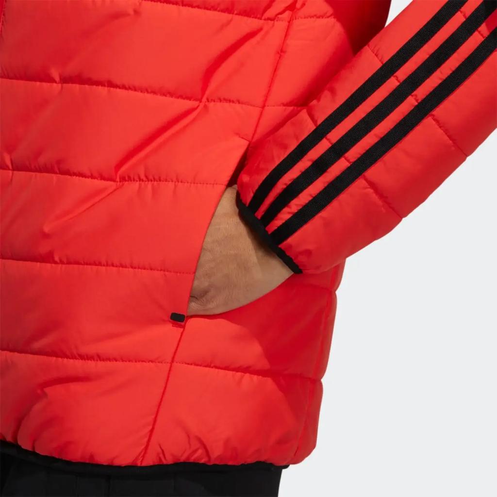Adidas Neo Classic Three Stripes Hooded Cotton Jacket Men Jacket Black Red GP4927