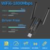 Wifi 6 USB Adapter 2.4G/5Ghz Dual Band Wireless WiFi Receiver USB 3.0 Dongle Network Card Driver Free for Laptop Computer PC