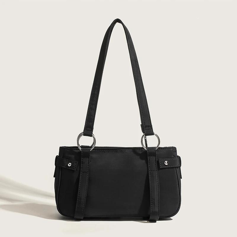 JIOMAY Nylon Luxury Designer Handbags for Women 2024 Spring and Summer Purses Travel Chain Totes Underarm Black Handsome Bags