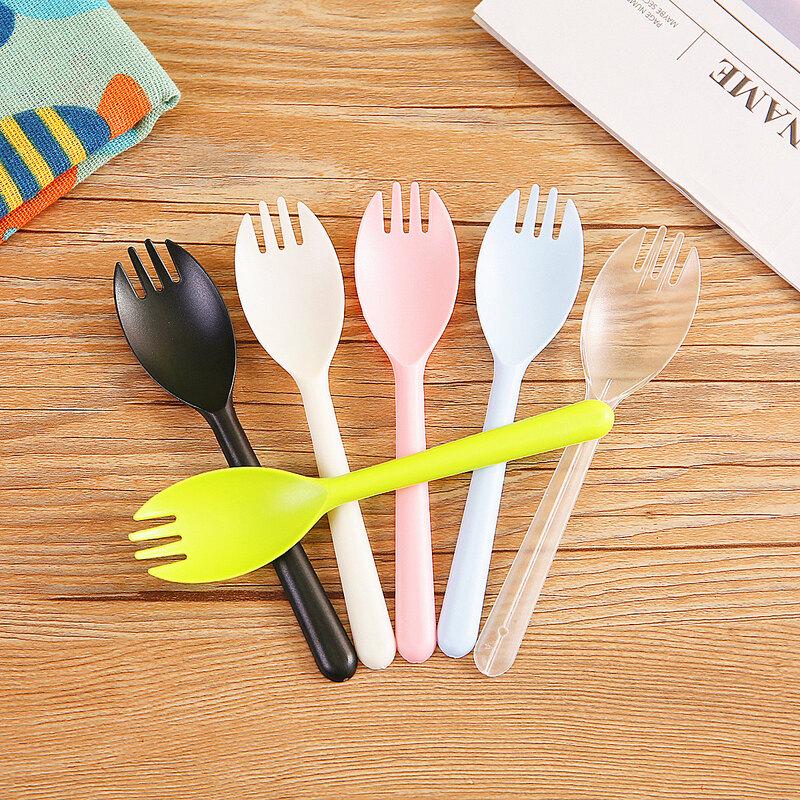 Disposable Plastic Long Handle Dessert Cutlery Set