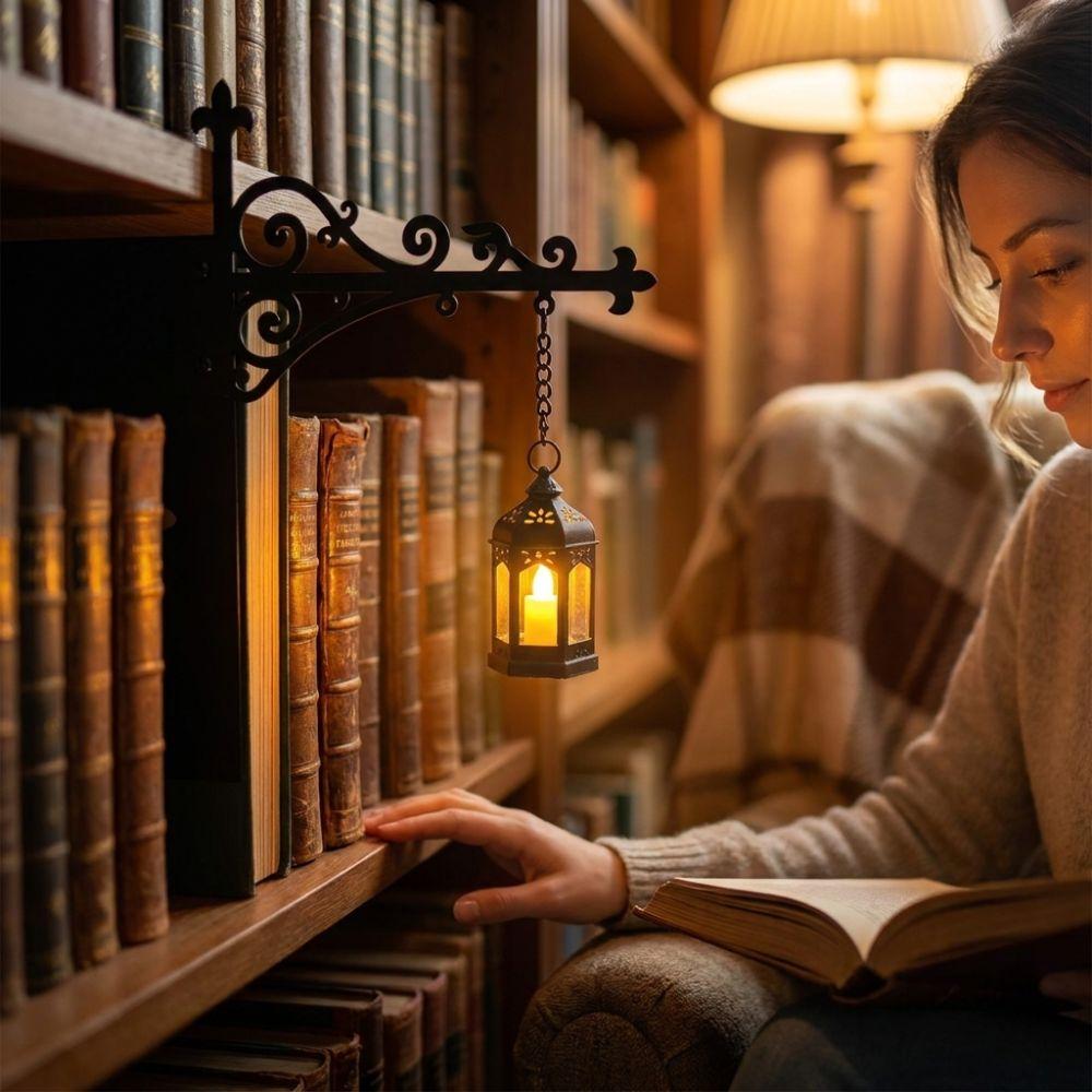 Decoratieve Boekenkast Lantaarnlicht Warm Wit Licht Pompoen Geest Lantaarn Slaapzaal