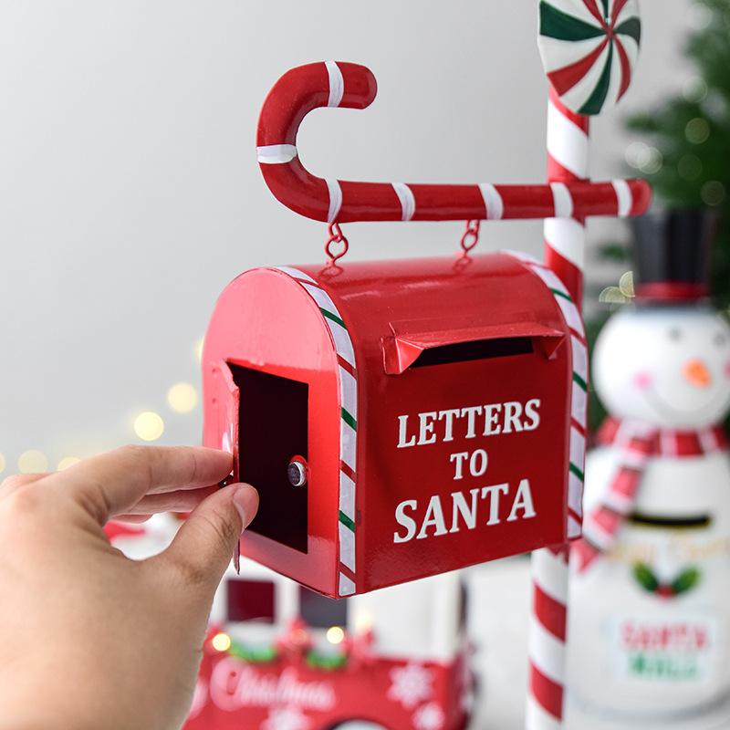 Christmas Mailbox Christmas Mailbox Statue Christmas Decorations For Front Door Room Xmas Figurine Desktop Ornament