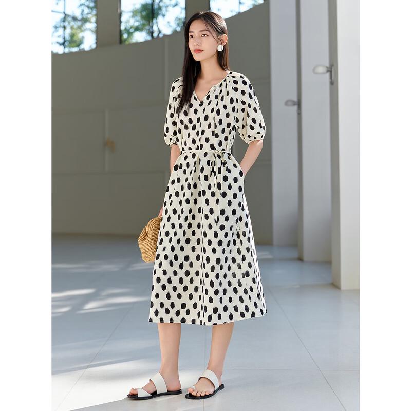 

JUZI ANNACO Polka Dot Hepburn A-line Cotton Dress XL