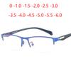 Half Frame Men Diopter Glasses Nearsighted Metal Literary Student Prescription Eyeglasses Male Sph 0 -1.0 -1.5 -2.0 -2.5 To -6.0