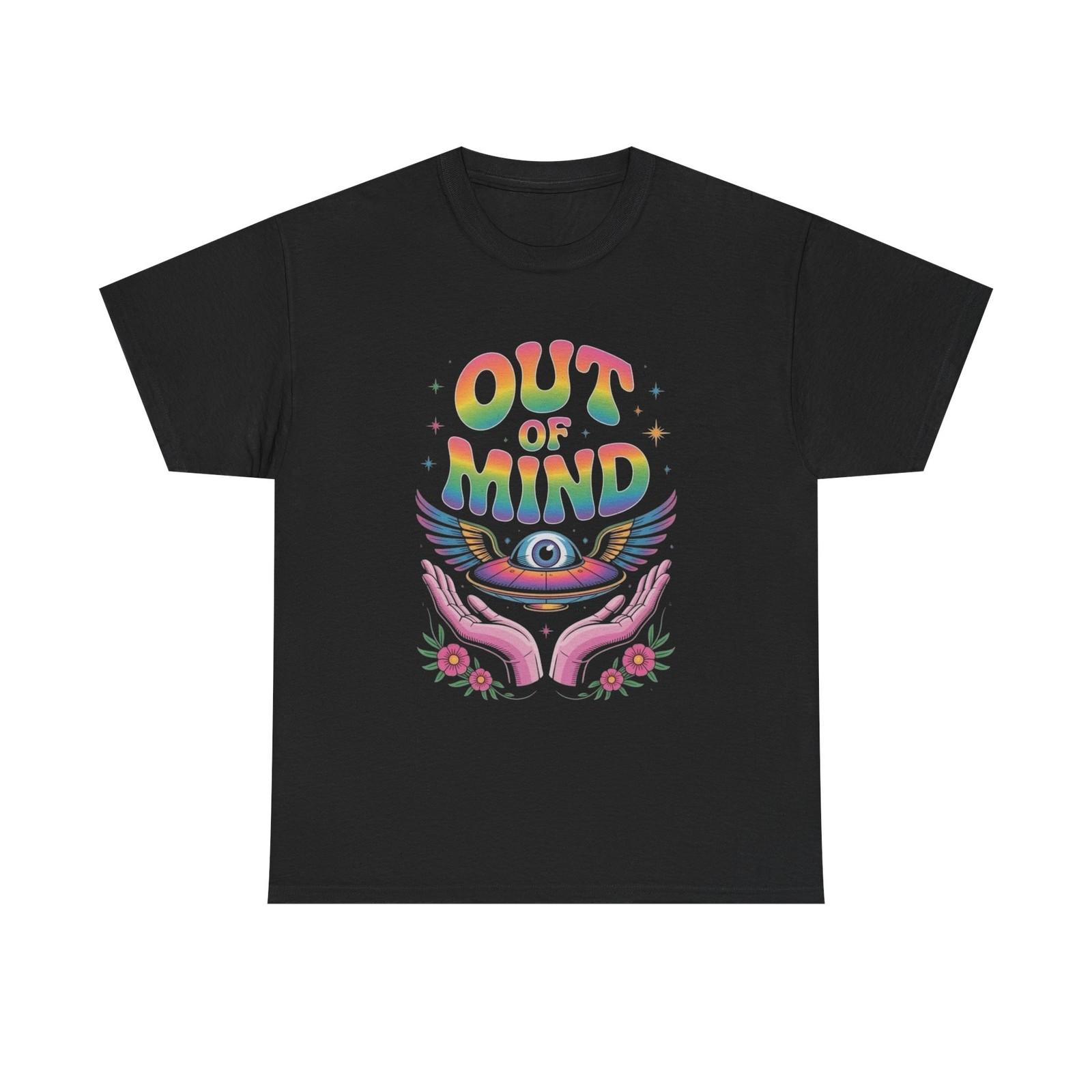 Out Of Mind Groovy Graphic T Shirt Mens Womens Tees Top Unisex Heavy Cotton Tee S