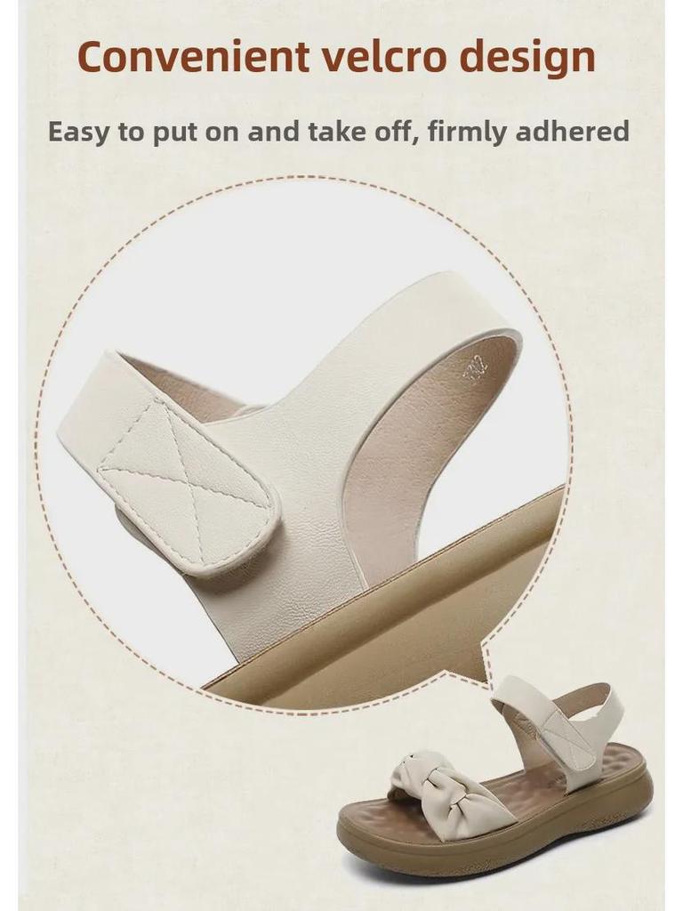 Letní klínkové sandály mámy 2025: Měkká podrážka, střední podpatek, univerzální pohodlí pro ženy středního věku