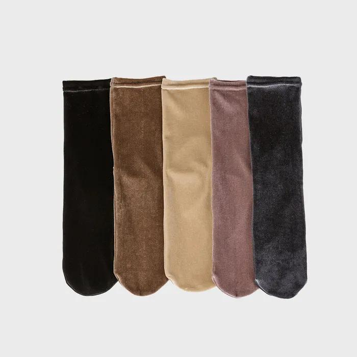 Velvet Socks_Grey Blue