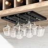2Pcs Wine Glass Rack Under Cabinet Hanging Holder Space Saving Upside Down Wine Cup Organizer Kitchen Bar Cups Holder
